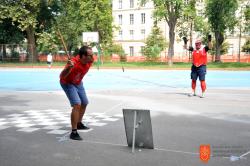 Igralci pandola na igrišču Športnega društva Tabor. Foto: A. Jerin, 2016.