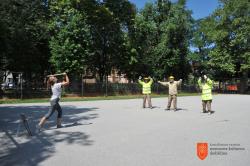 Igralci pandola na igrišču Športnega društva Tabor. Foto: A. Jerin, 2016.