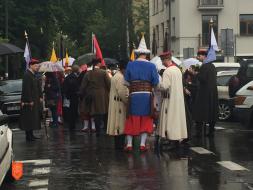 Udeleženci procesije Lajkonika. Foto: Anja Jerin, 2016. 