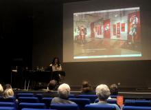 Adela Pukl during the presentation. Photo: A. Jerin, 2024