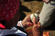 Making <i>trniči</i> cheeses and wooden markers. Photo: A. Jerin, 2013 