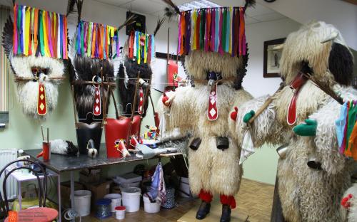 A workshop where Marko Klinc Jr. is making kurentije – the costume of the kurent. 