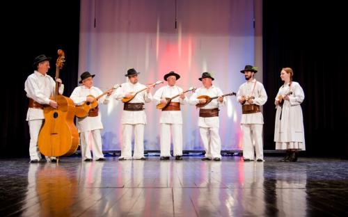 Playing the tambura 