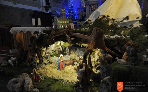 Making and presenting nativity scene. 