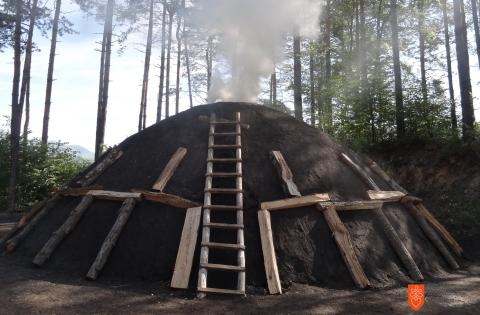 Charcoal making. Photo: G. Kleč, 2012 