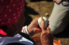 Making <i>trniči</i> cheeses and wooden markers. Photo: A. Jerin, 2013 