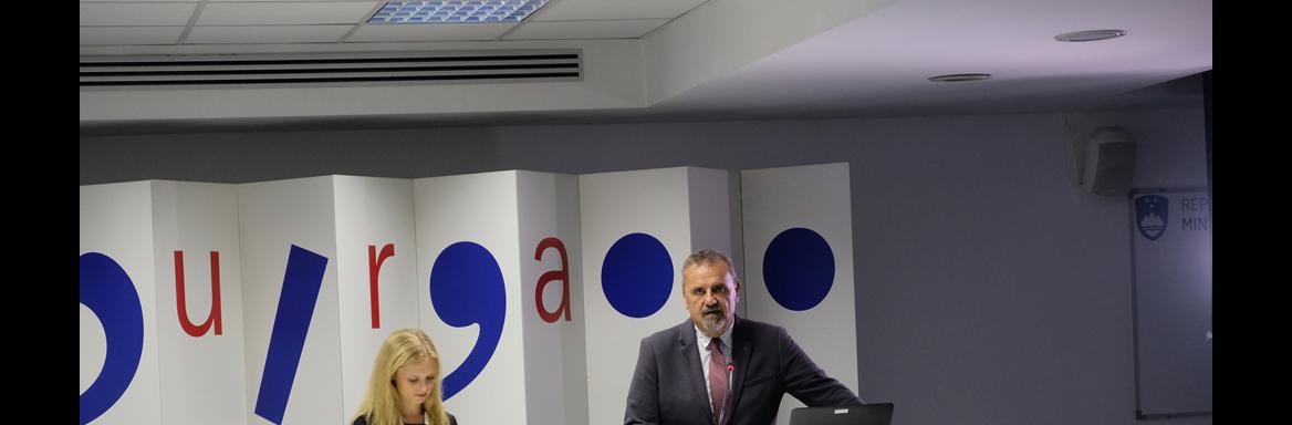 Nagovor ministra za kulturo. Foto: A. Jerin, 2019