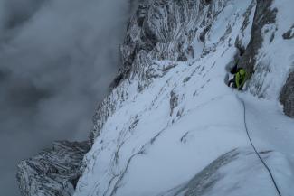 Dolga Nemška smer v Triglavski severni steni, 2016, foto: Martin Žumer