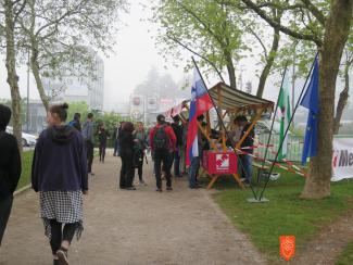 Na kontrolni točki na Dunajski cesti. Foto: A. Jerin, 2017. 
